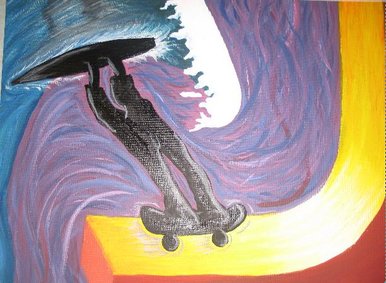 I skate on waves