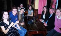 Kirsty (right) and friends at the Fresher's Bop