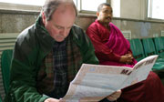 Jim waiting for the train to Tibet