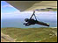 A wing tip view of Mike Stainer in full flight