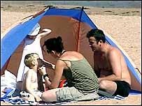 Sun shade on beach