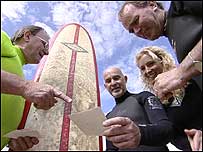 Kaddy with surfers