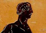 Amphora depicting three long-distance runners.