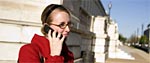 Woman talking on the phone
