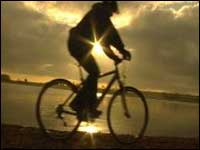 Cyclist on bike